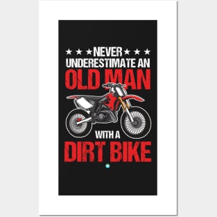 Motocross Cool Old Man Dirt Bike Gift Idea Posters and Art